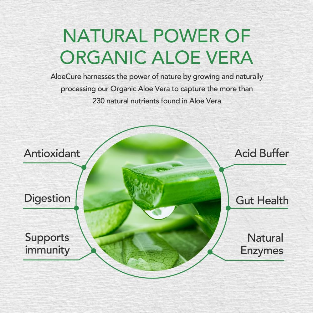 Organic AloeCure Aloe Vera Juice Sample Pack - 12 Bottles in Grape, Lemon, and Natural Flavors - 12x500ml