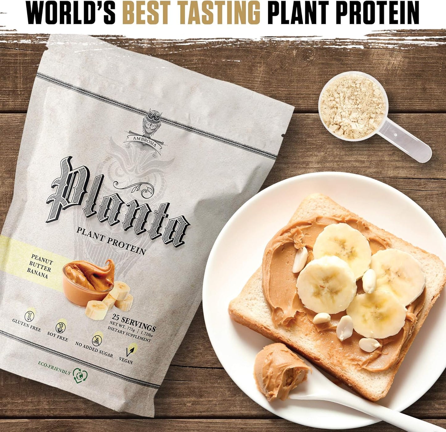 Organic Ambrosia Planta Protein Powder - Peanut Butter Banana Flavor