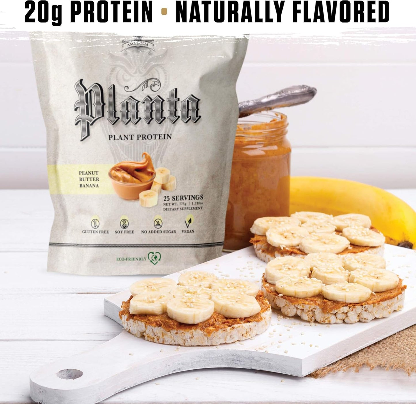 Organic Ambrosia Planta Protein Powder - Peanut Butter Banana Flavor