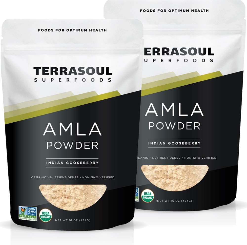 Organic Amla Berry Powder (Amalaki) - 2 Lbs | High Vitamin C Antioxidant | Immunity Support | Terrasoul Superfoods