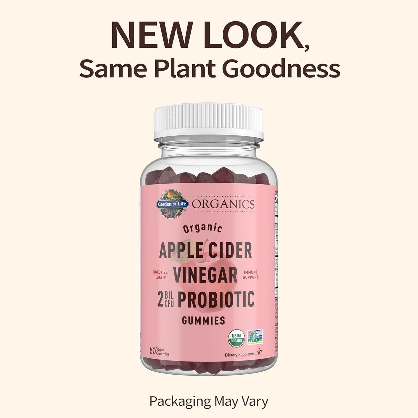 Organic Apple Cider Vinegar Probiotic Gummies with Vitamin B12 - Digestion & Immunity Support - Vegan & Non-GMO - 60 Gummies