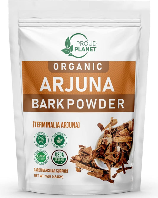 Organic Arjuna Bark Powder for Heart Health | Terminalia Arjuna Powder | Ayurvedic Supplement (16 oz)