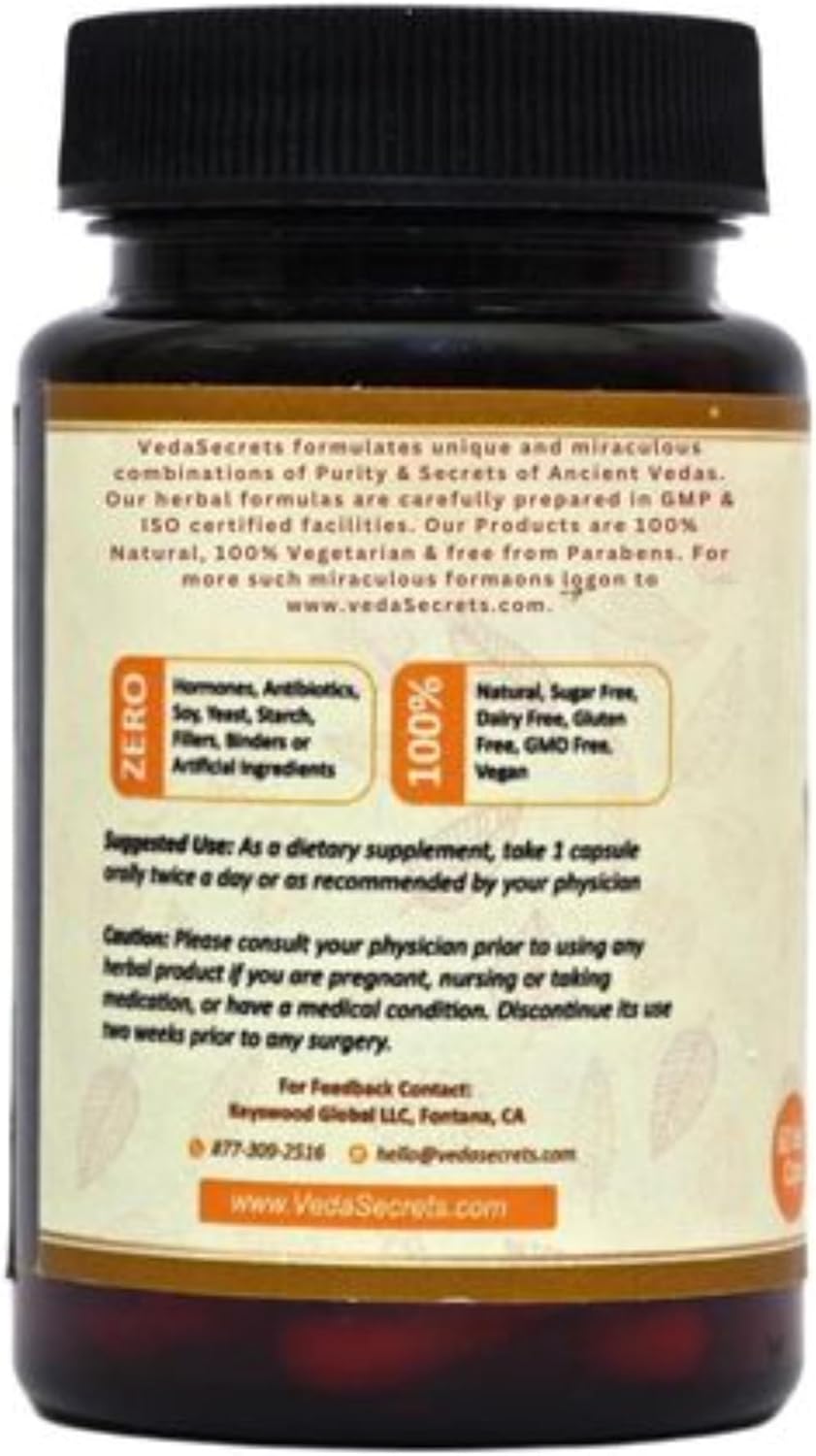 Organic Arjuna Capsules - 60 Count | Pure Terminalia Arjuna Supplement for Ayurvedic Nutrition | VedaSecrets Herbal Formula