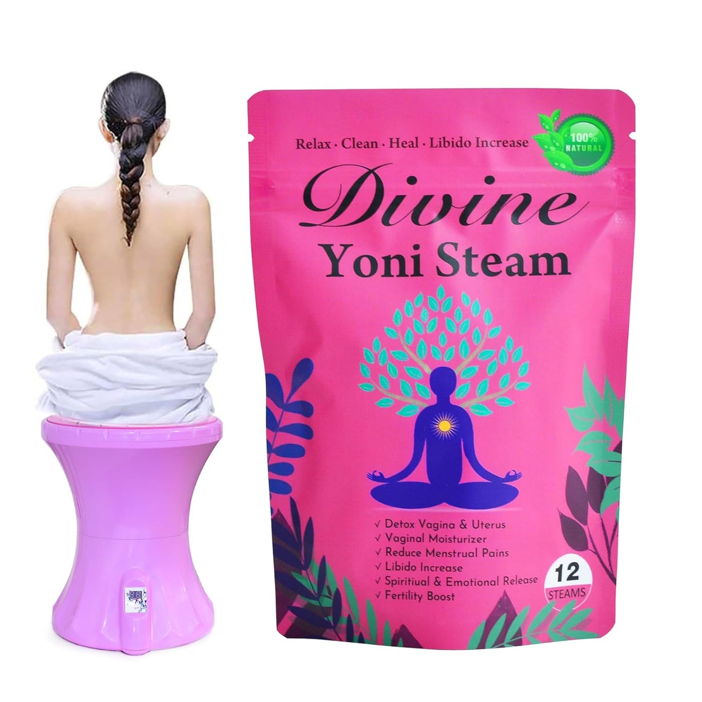 Organic Aromlife Hiherbs Yoni Steaming Herbs 2-Pack for Vaginal Cleansing, Tightening, Fibroid, and pH Balance - 12 Bags - BoostGo Australia