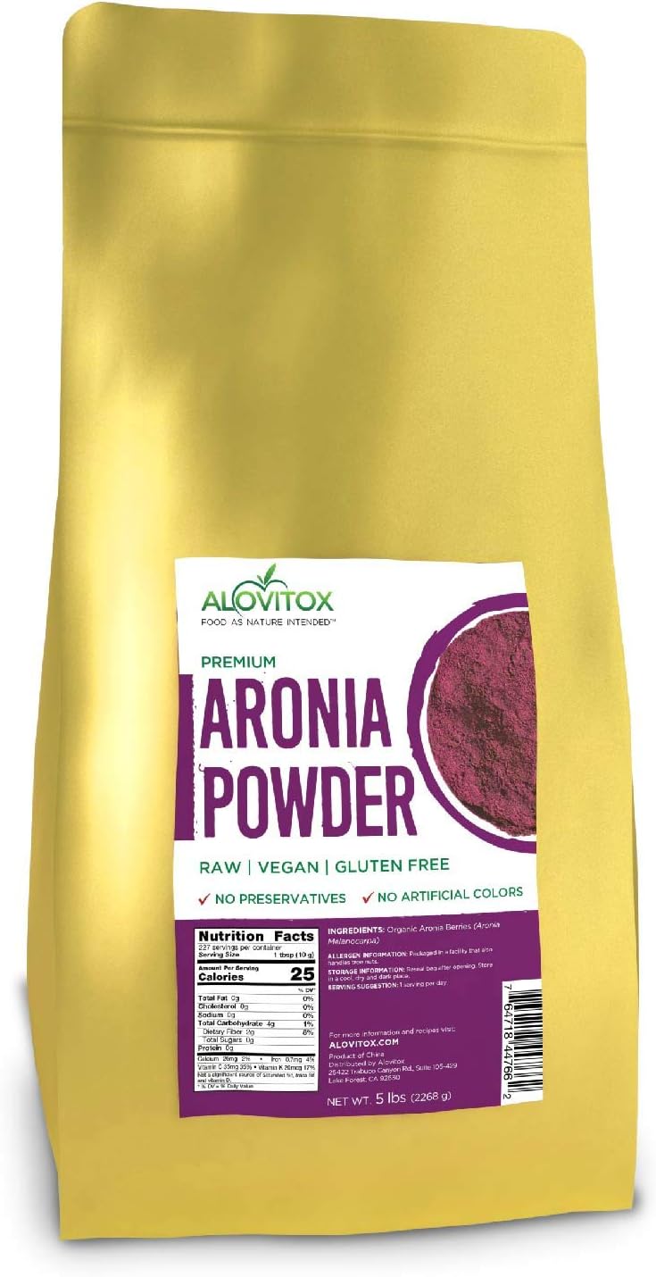Organic Aronia Juice Powder | Rich in Antioxidants and Nutrients | RAW, Non-GMO, Gluten Free | Water Soluble Superfood Powder