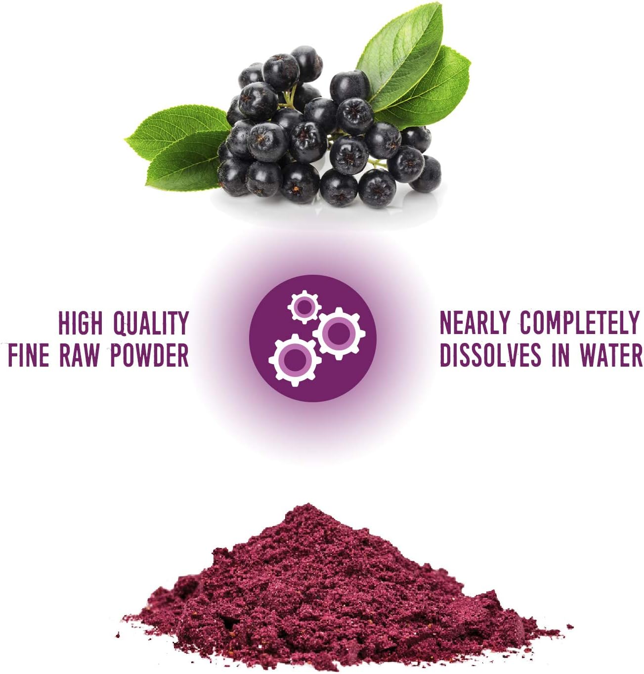 Organic Aronia Juice Powder | Rich in Antioxidants and Nutrients | RAW, Non-GMO, Gluten Free | Water Soluble Superfood Powder