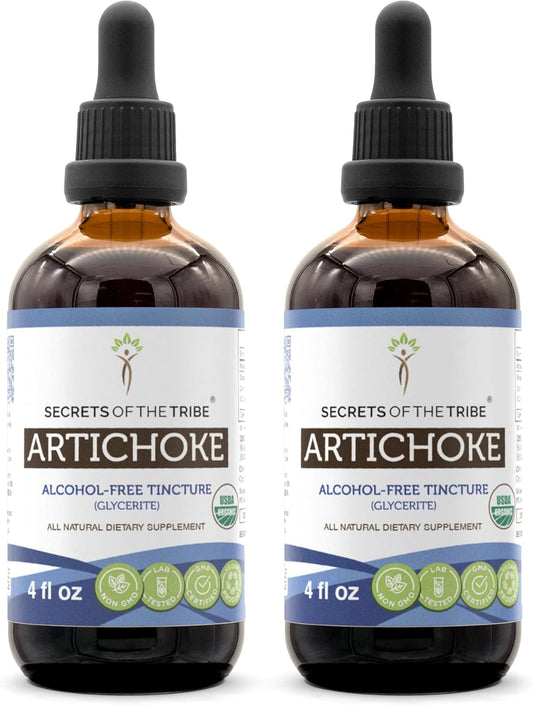 Organic Artichoke Herbal Drops | Alcohol-Free Extract, High-Potency Supplement | 100% Certified USDA Organic (Cynara scolymus) Leaf Extract