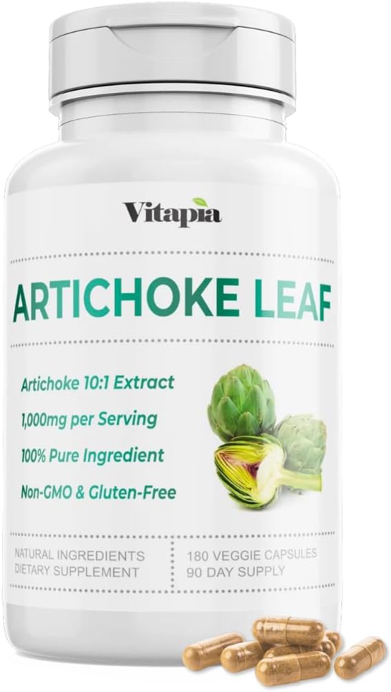 Organic Artichoke Leaf Extract Capsules - Digestive & Liver Health, Antioxidant Support - 180 Veggie Caps - Non-GMO Vegan Formula