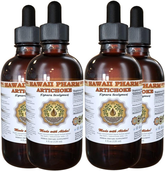 Organic Artichoke Liquid Extract Tincture - 4x4 oz by Hawaii Pharm