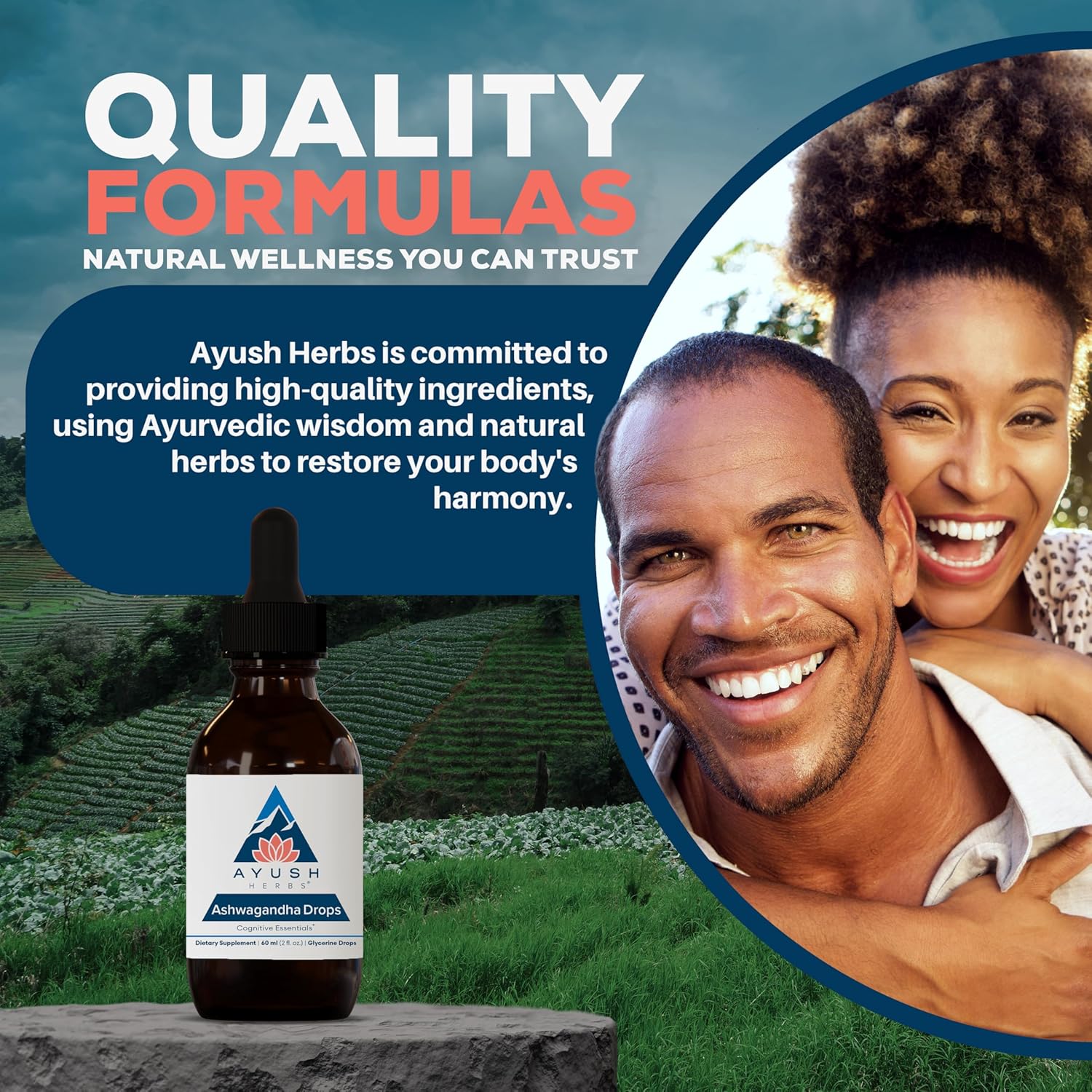 Organic Ashwagandha Alcohol-Free Drops - Lemon Flavored Supplement for Adults, Enhances Focus and Attention - 2 Fl Oz