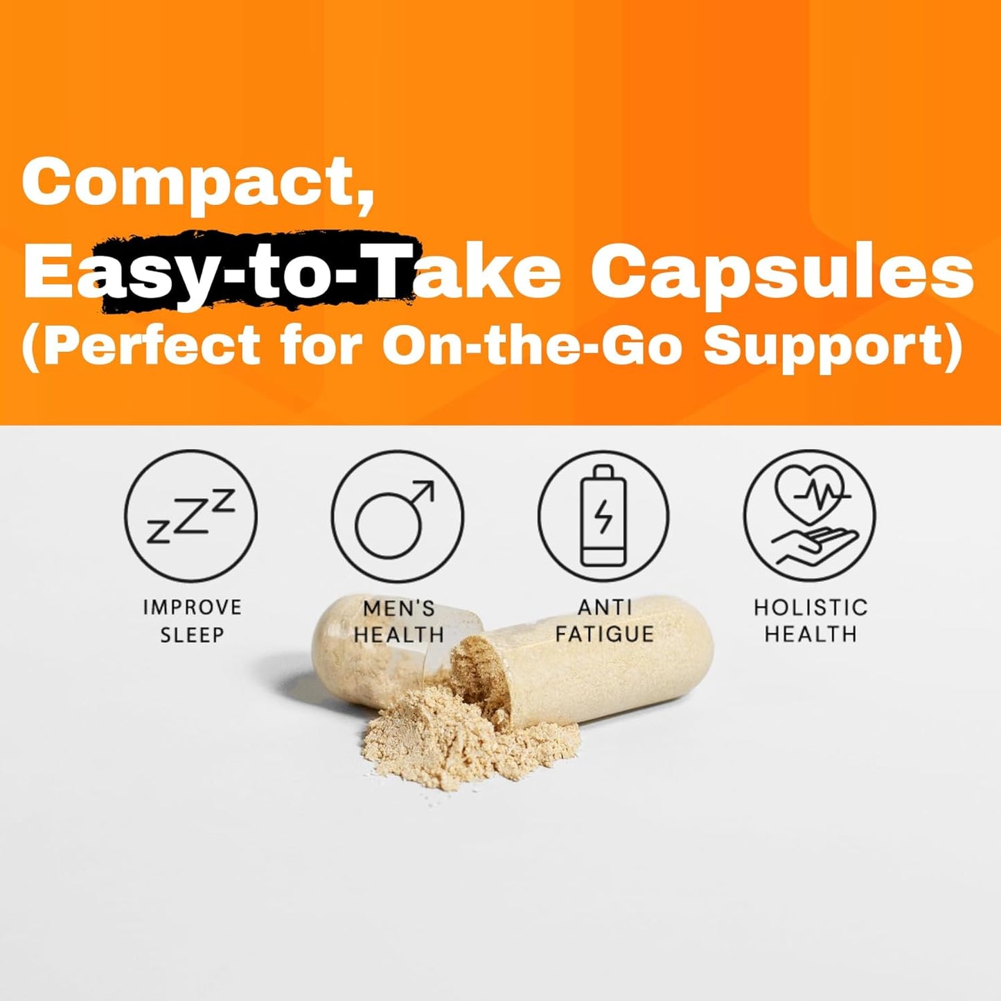 Organic Ashwagandha and Black Pepper Capsules - 1300mg & 10mg, 60 Count - Immunity & Mood Boost - Natural Formula