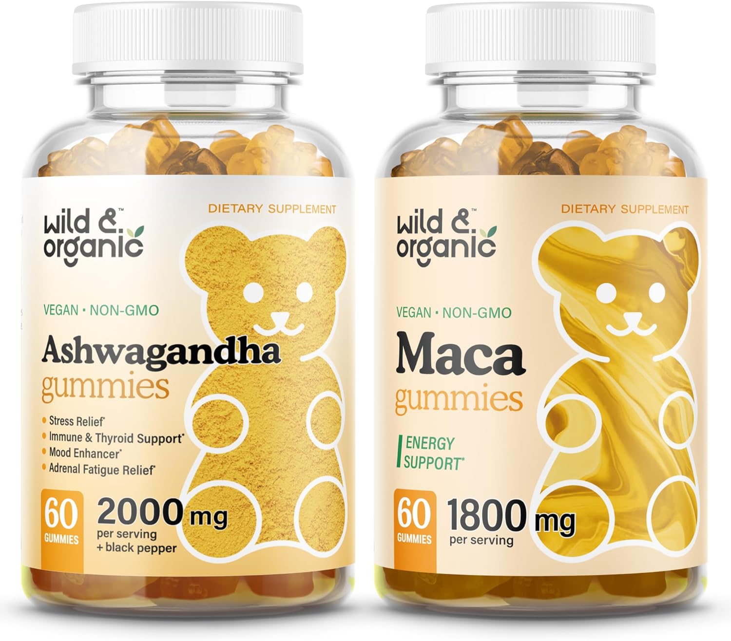 Organic Ashwagandha and Maca Root Gummies - 60 Count
