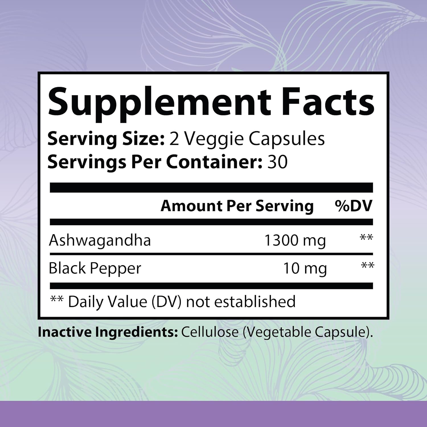 Organic Ashwagandha & Black Pepper Capsules for Stress, Cognitive Support & Mood - Non-GMO & Gluten-Free - 60 Count