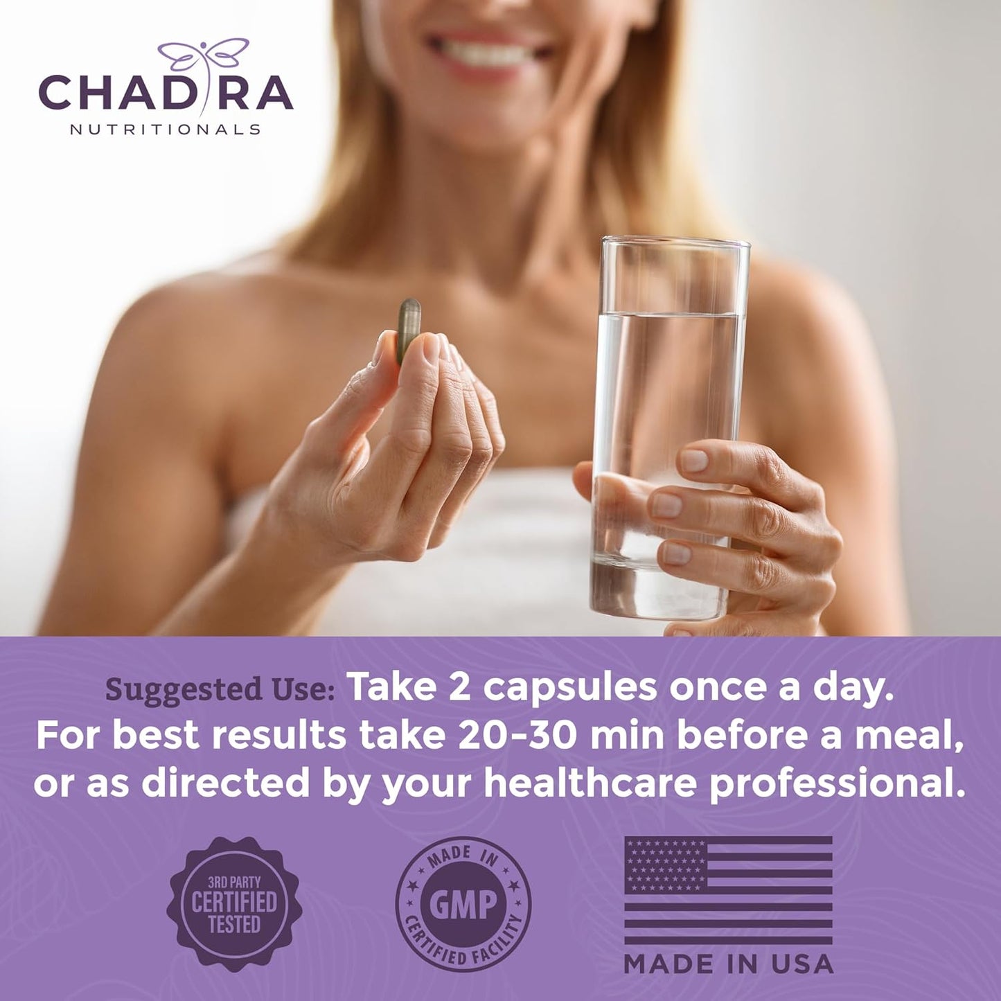 Organic Ashwagandha & Black Pepper Capsules for Stress, Cognitive Support & Mood - Non-GMO & Gluten-Free - 60 Count