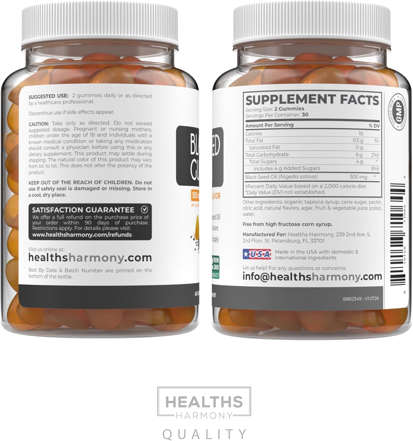 Organic Ashwagandha & Black Seed Oil Gummies Bundle - Vital Calm Fusion - 1-Month Supply - Natural Adrenal Support - Cold-Pressed Nigella Sativa - Ginger Ale Flavor