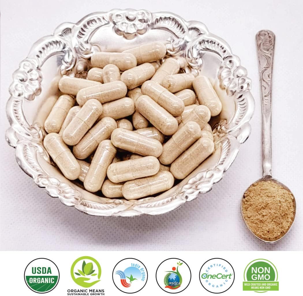 Organic Ashwagandha Capsules 800mg - Boost Energy & Performance - 60 Vegetarian Capsules - Withannolides & Alkaloids - Herbsforever