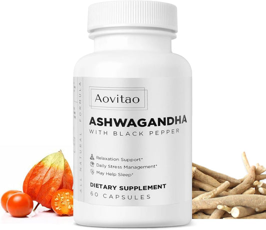 Organic Ashwagandha Capsules for Women - Vegan Stress Relief & Immune Support Supplement with Balanced Energy & Mood Boost