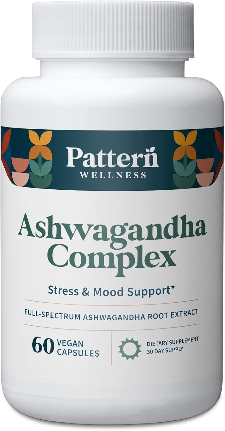 Organic Ashwagandha Complex with KSM-66 & Black Pepper Extract for Whole Body & Heart Health - Stress & Mood Support - Non-GMO - 60 Vegan Capsules