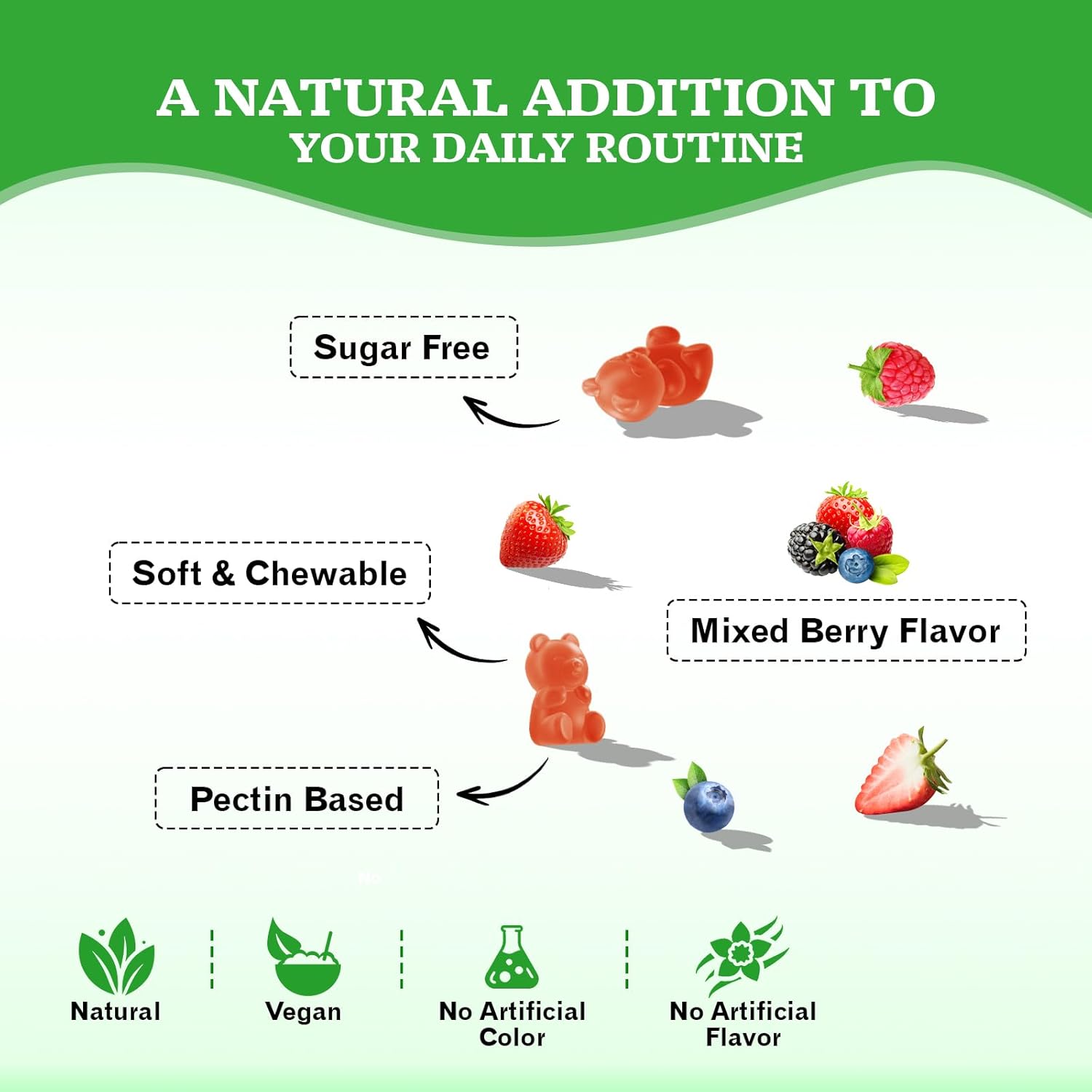 Organic Ashwagandha Gummies 2 Pack - Vitamin D3, Immune Support & Relaxation - Mixed Berry Vegan Chews 120 Count