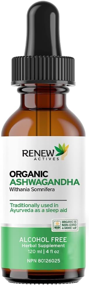 Organic Ashwagandha Liquid Supplement for Cognitive Function, Energy, Stress Reduction, Immune Health, and Mental Clarity - 120 ml
