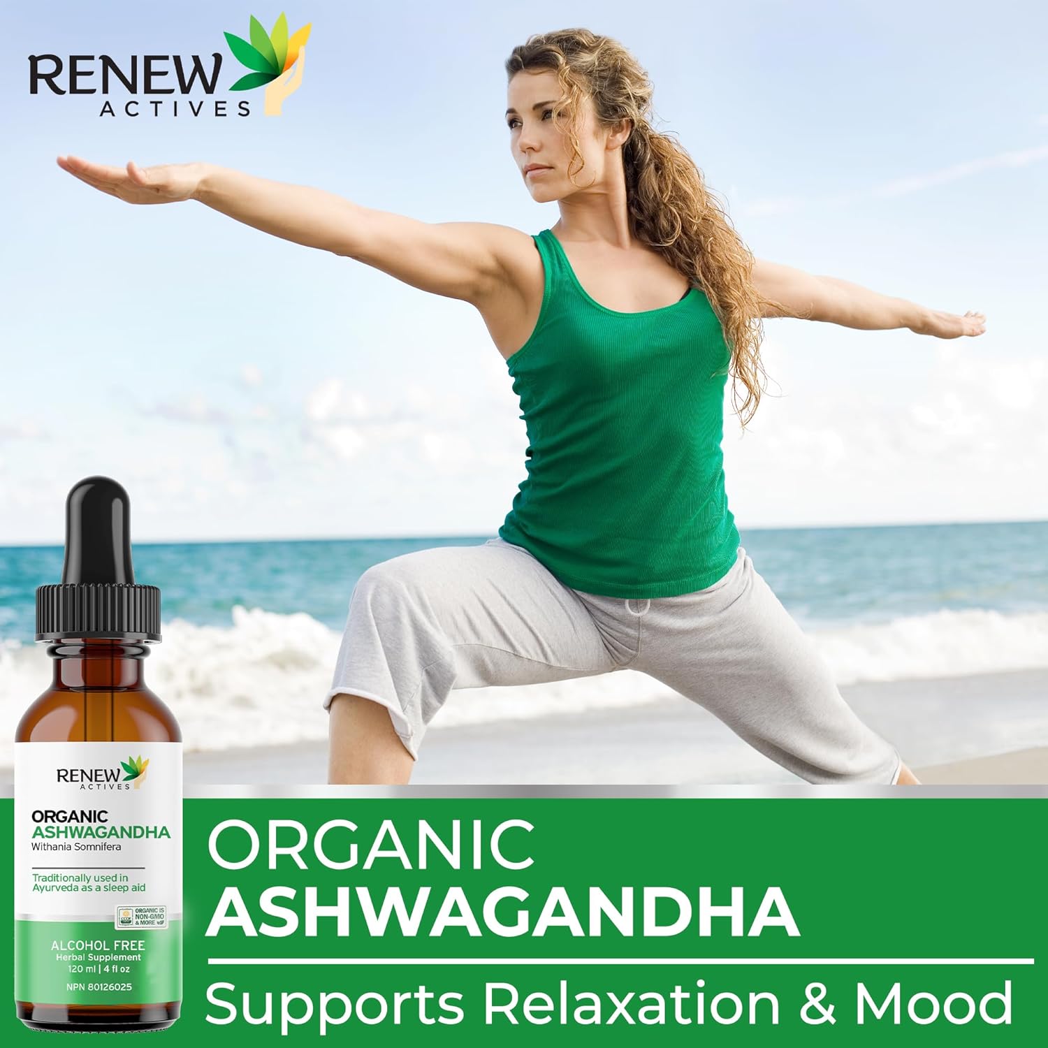 Organic Ashwagandha Liquid Supplement for Cognitive Function, Energy, Stress Reduction, Immune Health, and Mental Clarity - 120 ml