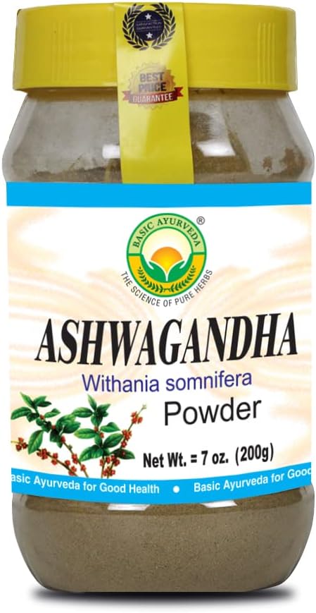 Organic Ashwagandha Powder for Energy, Focus, Mood Support - Ayurvedic Herbal Supplement - 7.05 Oz (200g)