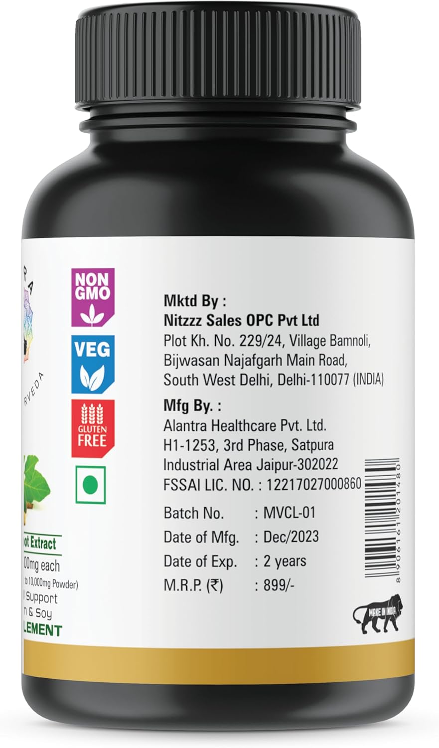Organic Ashwagandha Root Extract Capsules - 10,000mg Equivalent - 120 Vegan Capsules - Stress Relief and Mood Enhancer - 4 Month Supply