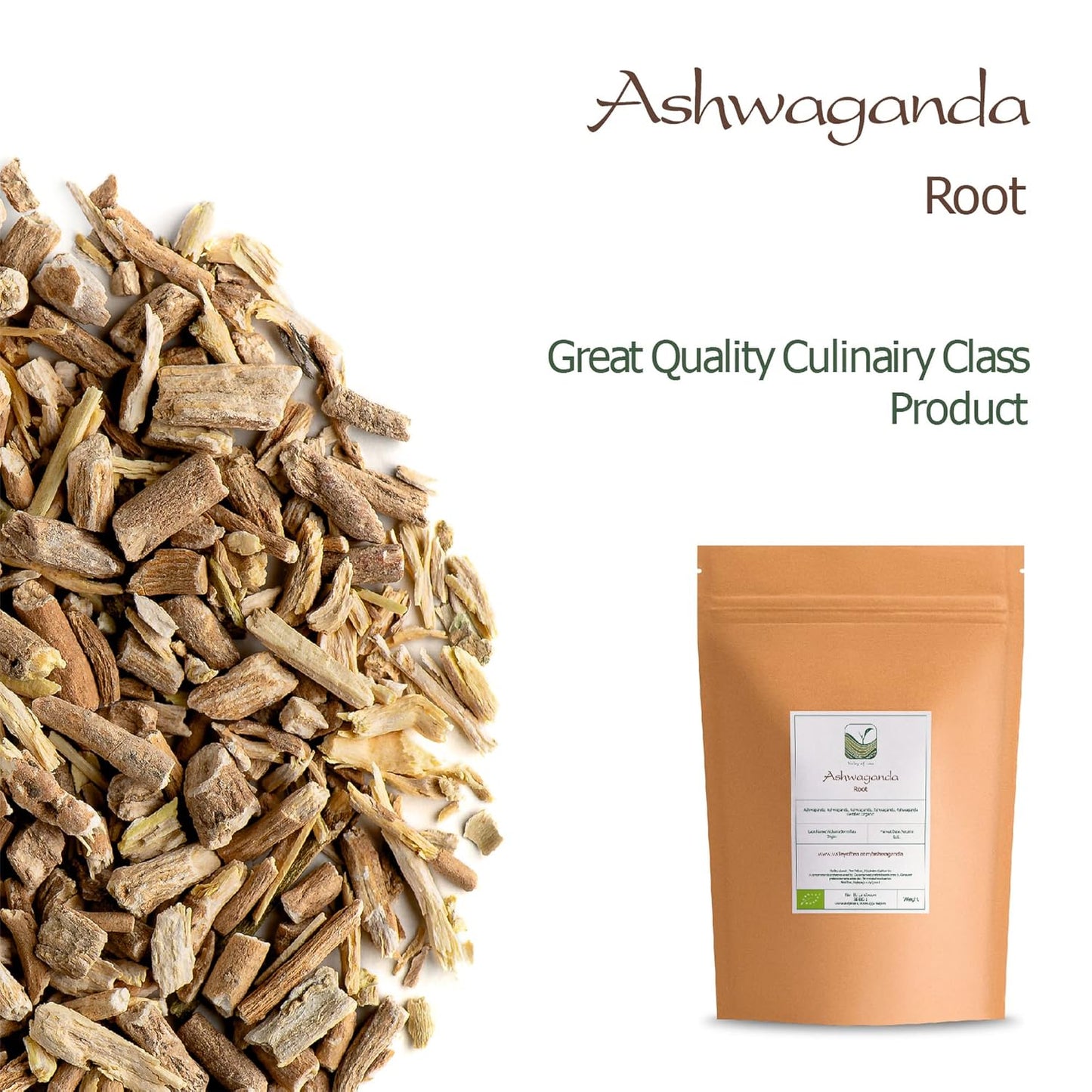 Organic Ashwagandha Root from India for Relaxation - Withania Root - Indian Ginseng - Winter Cherry - Poison Gooseberry