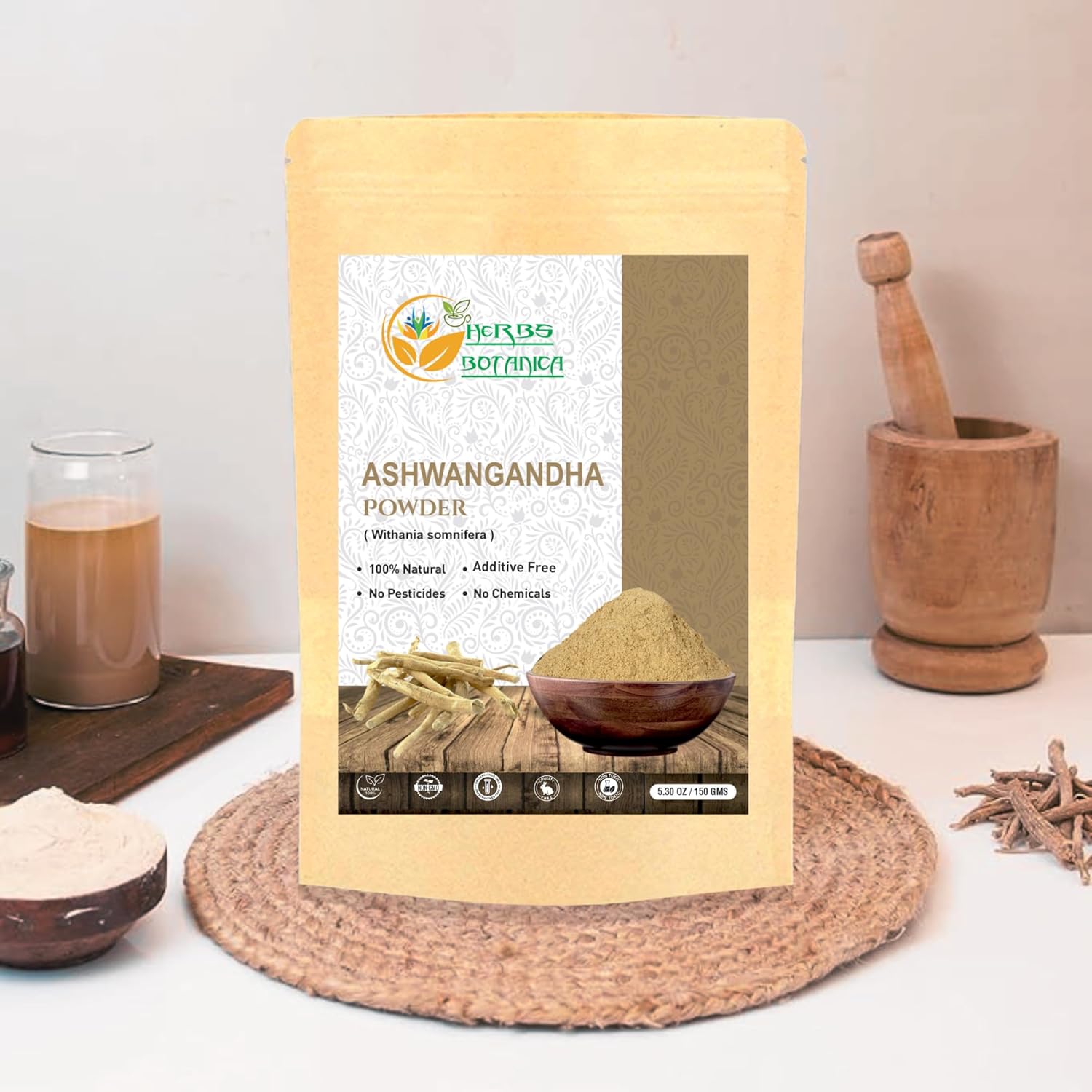 Organic Ashwagandha Root Powder - Ayurvedic Herbal Supplement for Support and Strength - 5.3 oz.