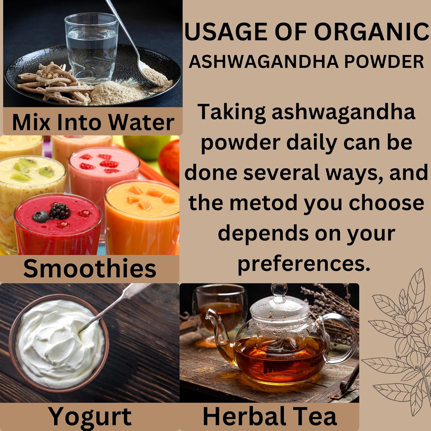 Organic Ashwagandha Root Powder - Ayurvedic Herbal Supplement for Support and Strength - 5.3 oz.