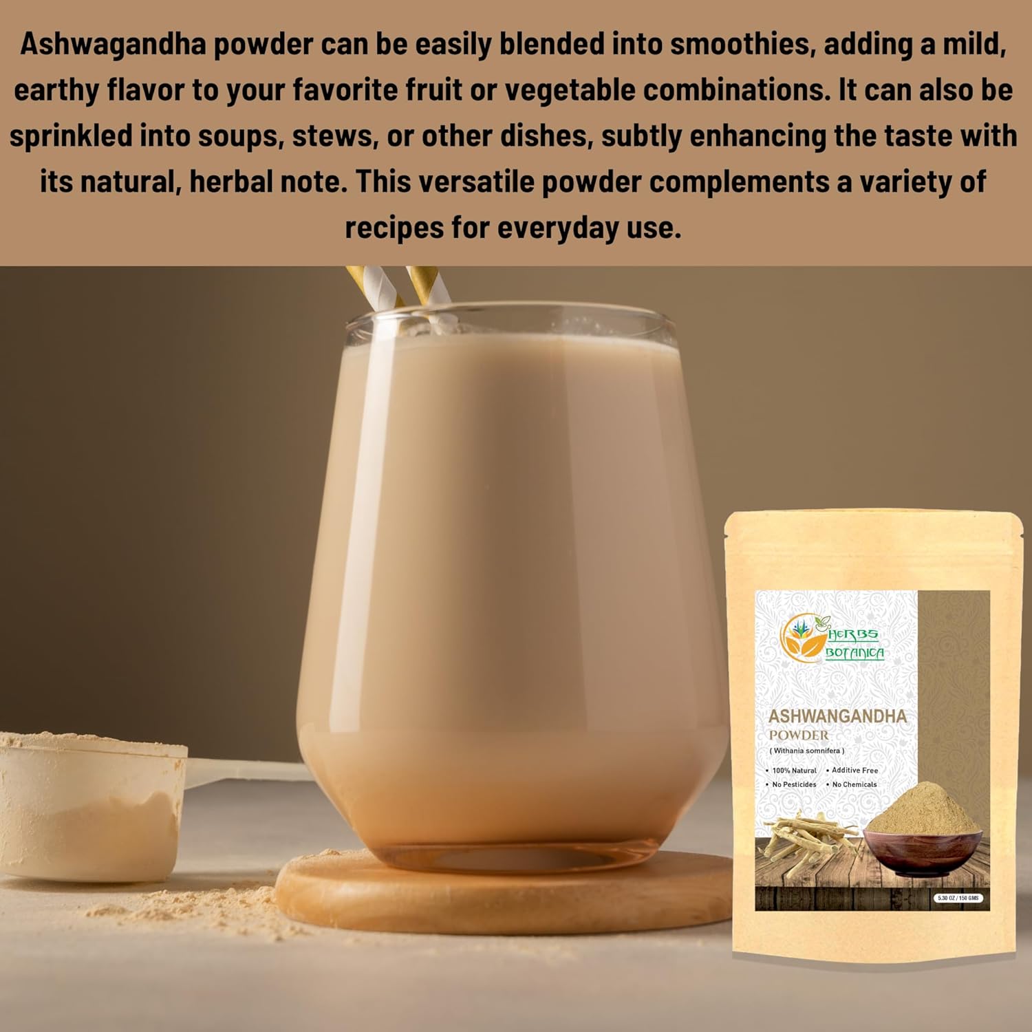 Organic Ashwagandha Root Powder - Ayurvedic Herbal Supplement for Support and Strength - 5.3 oz.