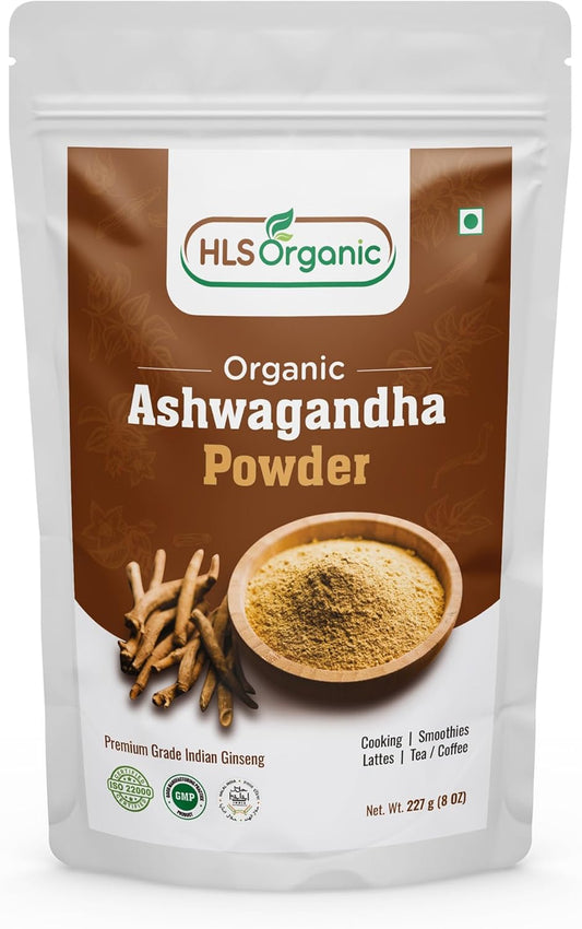 Organic Ashwagandha Root Powder - Premium Grade, Pure & Raw from India - 8oz - Non-GMO & Vegan - 3.5 Month Supply