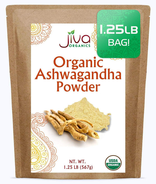 Organic Ashwagandha Root Powder 1.25lb (20oz) - Raw, Pure, Non-GMO, Lab Tested by Jiva Organics