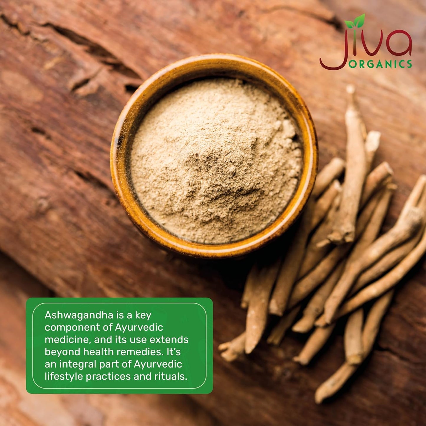 Organic Ashwagandha Root Powder 1.25lb (20oz) - Raw, Pure, Non-GMO, Lab Tested by Jiva Organics