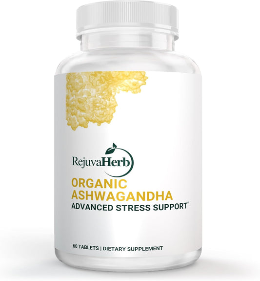 Organic Ashwagandha Root Powder with Black Pepper for Stress Support - 675mg, Vegan, Non-GMO, 60-Day Supply