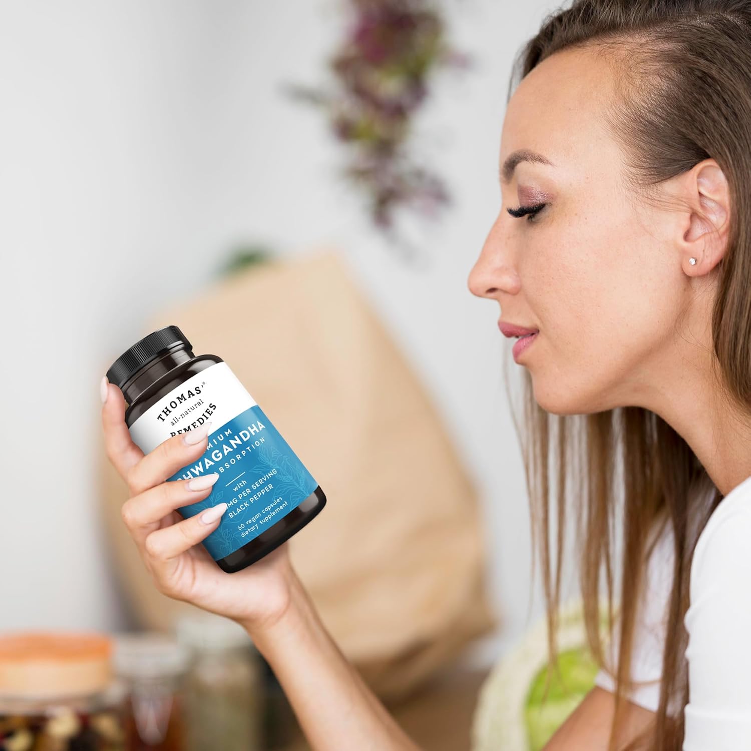 Organic Ashwagandha Stress Support Supplement with Pure 1000mg, Enhanced Absorption, Vegan Formula