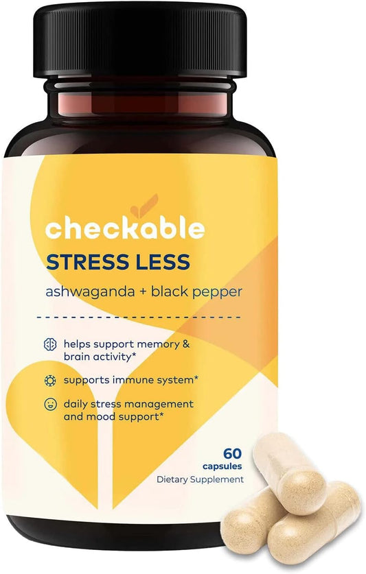 Organic Ashwagandha Supplements for Mood, Immune Health, Memory, and Focus - 1310mg with Black Pepper - 60 Capsules by Checkable - BoostGo Australia