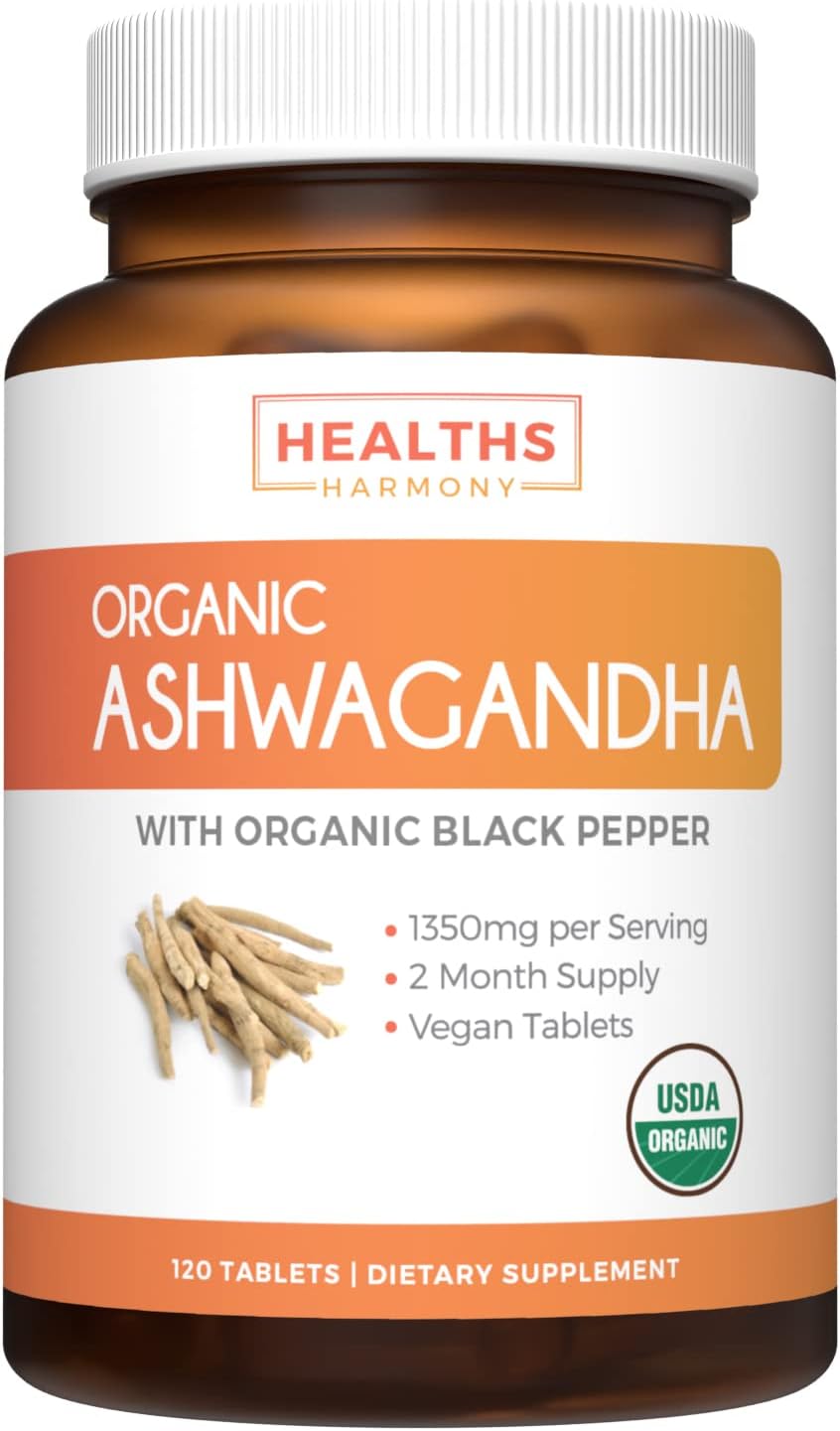 Organic Ashwagandha & Thyroid Balance Pack - Adrenal & Cortisol Support for Energy (2-Month Supply)