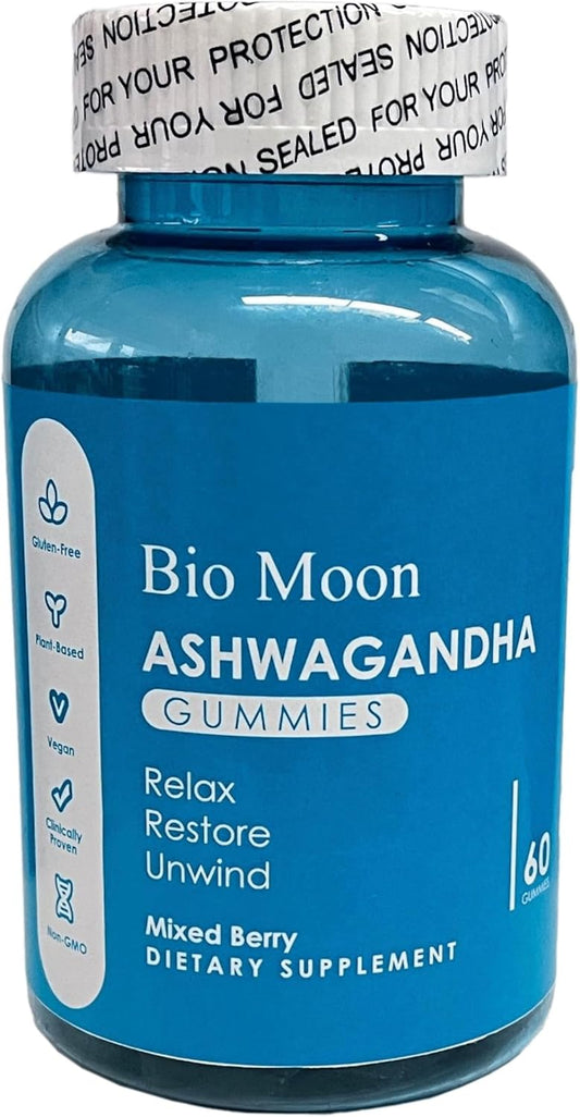 Organic Ashwagandha & Vitamin D3 Gummies for Sleep, Stress Relief & Mood - 60 Count - Non-GMO & Gluten Free