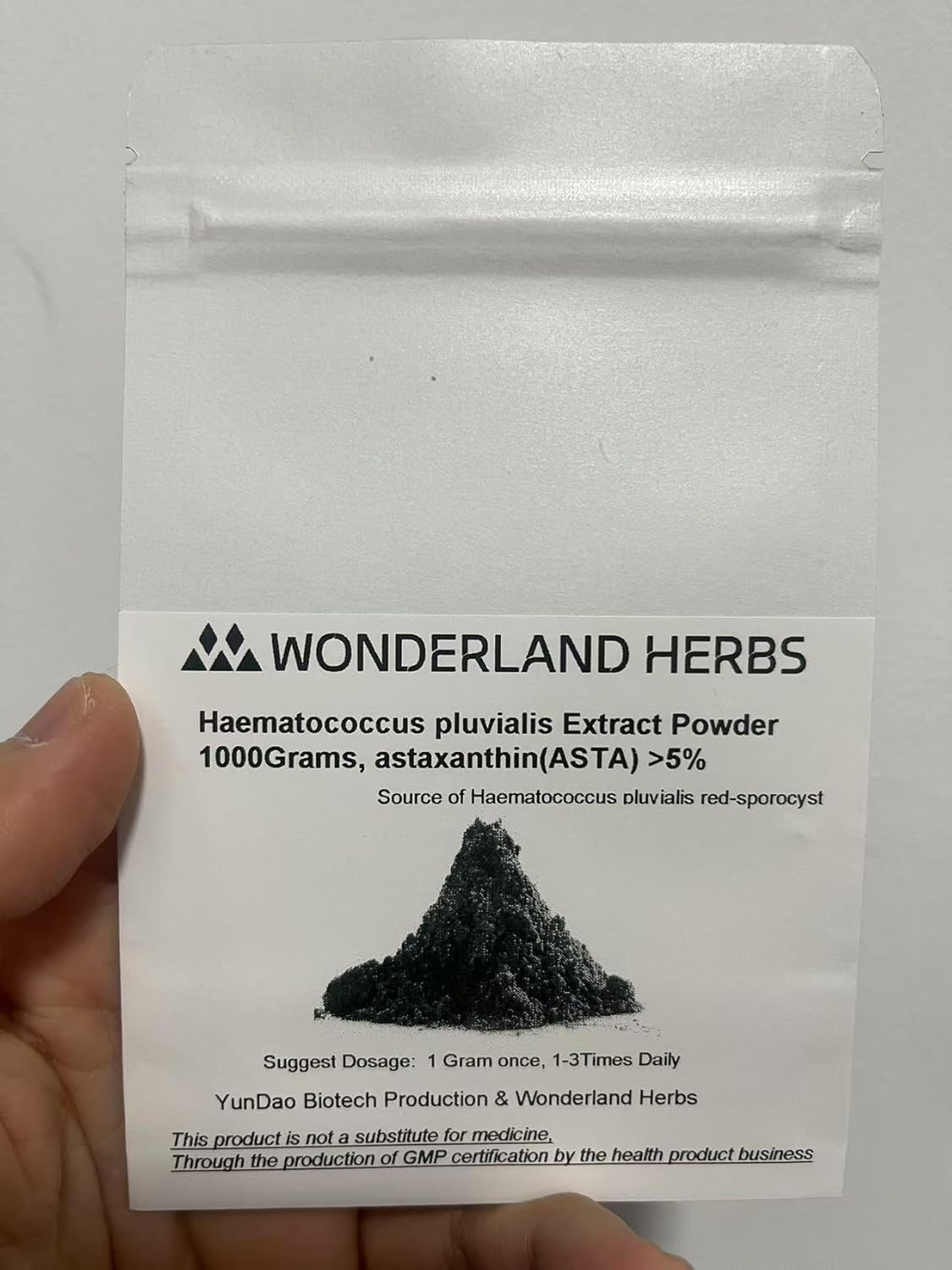 Organic Astaxanthin Powder - 5% Purity Haematococcus Pluvialis Extract - 35.3 Oz Jar