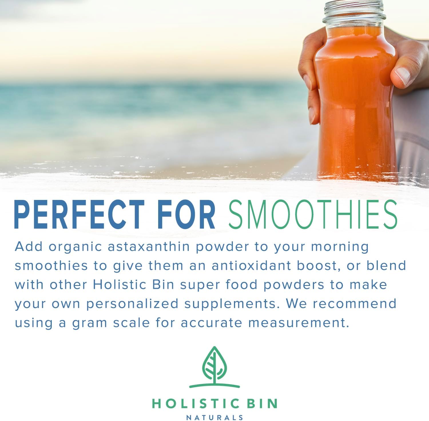 Organic Astaxanthin Powder | Powerful Antioxidant Supplement from Haematococcus Pluvialis Algae | 20g for Smoothies and Capsules