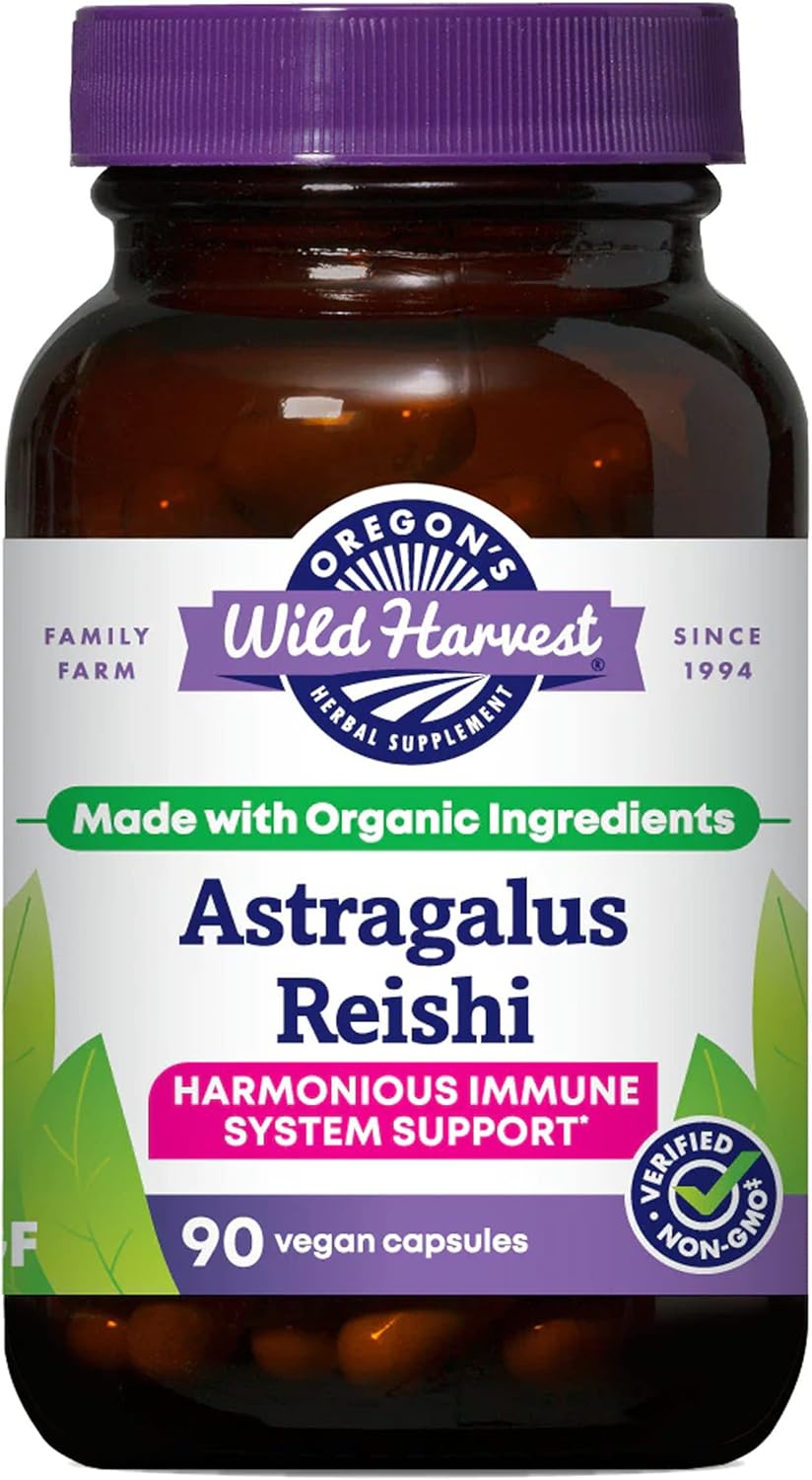 Organic Astragalus Reishi Herbal Supplement by Oregon's Wild Harvest - 90 Count