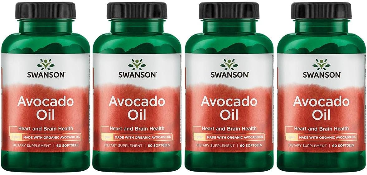 Organic Avocado Oil Softgels - Rich in Essential Fatty Acids - Natural Supplement (240 Softgels, 1g Each)