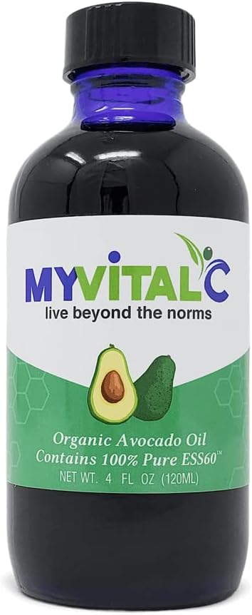 Organic Avocado Oil with ESS60 Antioxidant - Anti-Aging & Longevity Supplement for Energy and Performance - 120ML