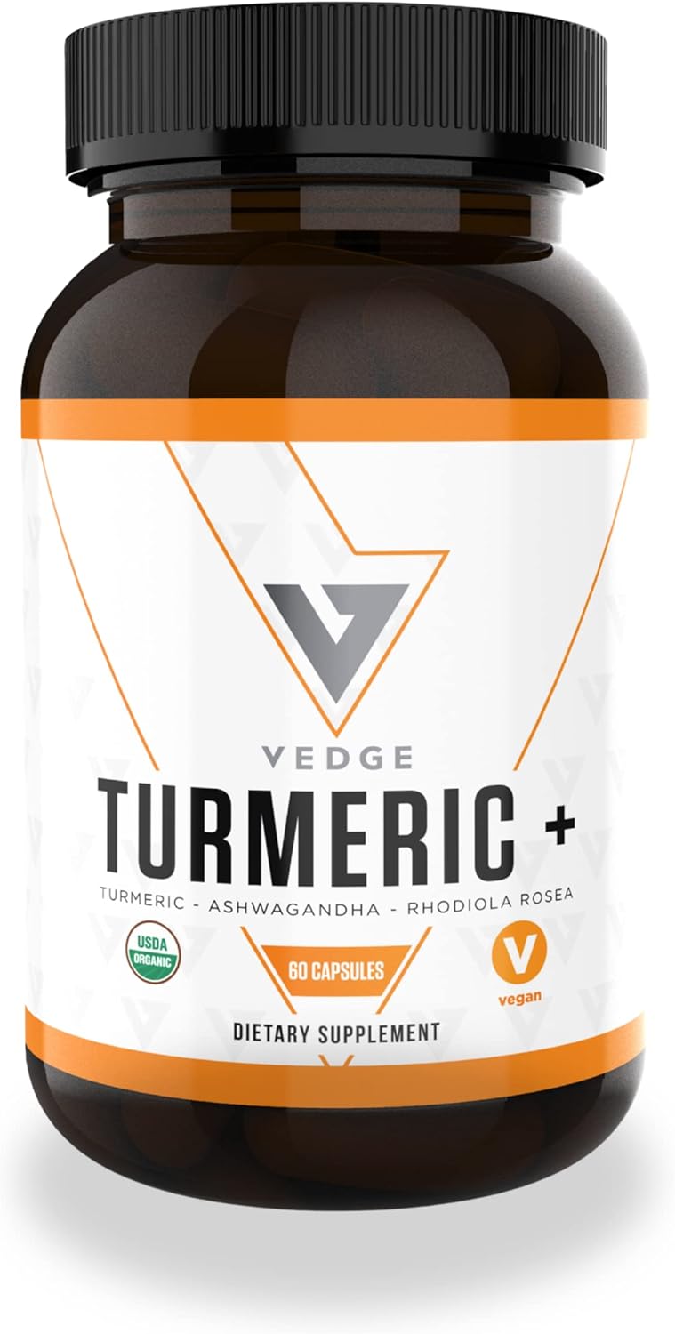 Organic Ayurvedic Turmeric Root, Ashwagandha & Rhodiola Rosea Blend for Muscle Recovery & Joint Health - 30 Servings