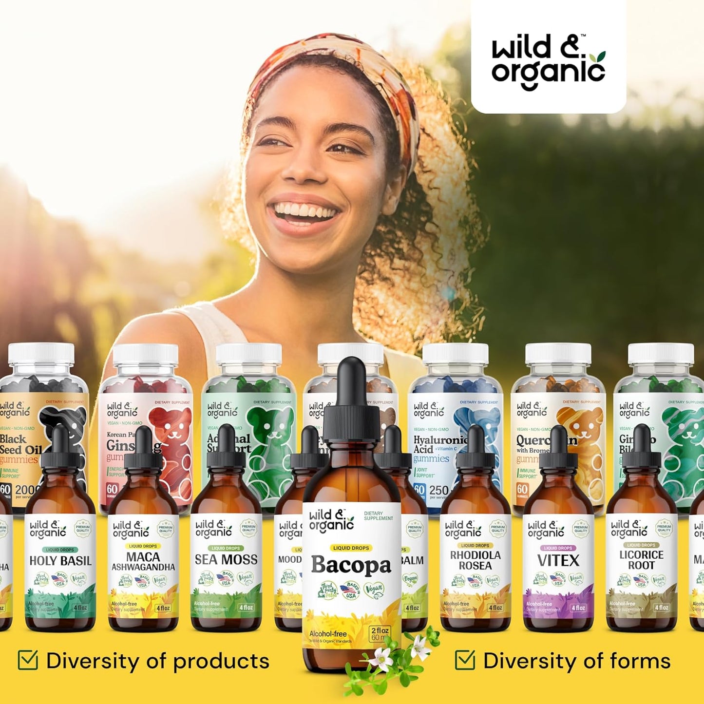 Organic Bacopa Tincture for Calm, Focus & Clarity - Alcohol-Free Brahmi Extract - Vegan Liquid Supplement - 2 fl oz