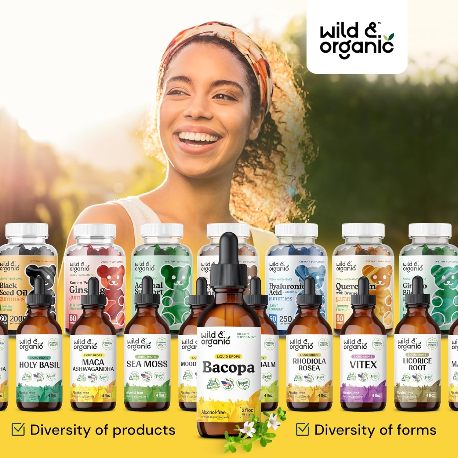 Organic Bacopa Tincture for Calm, Focus & Clarity - Alcohol-Free Brahmi Extract - Vegan Liquid Supplement - 2 fl oz