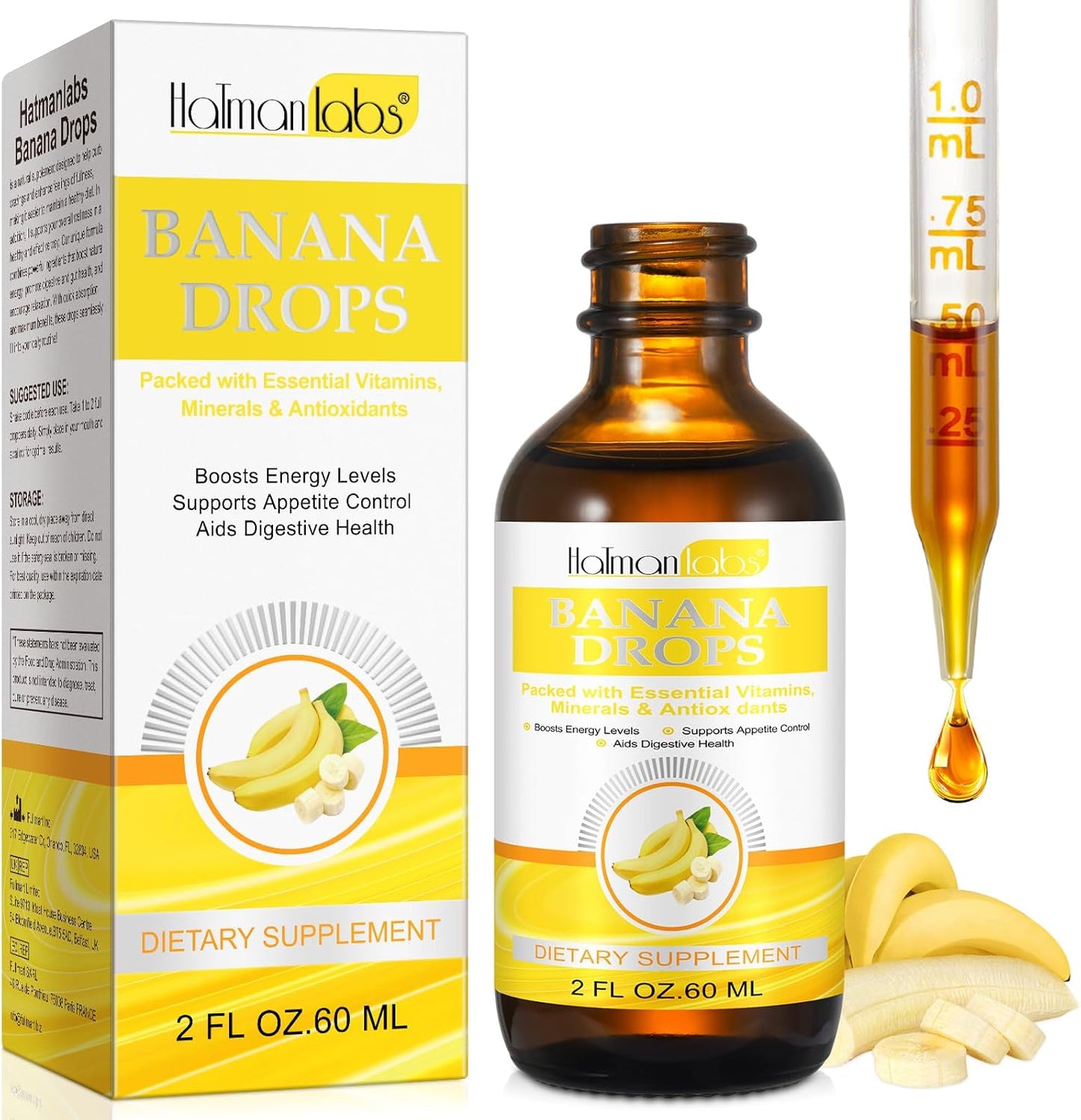 Organic Banana Dietary Liquid Extract Drops for Men and Women - 60 ML Supplement