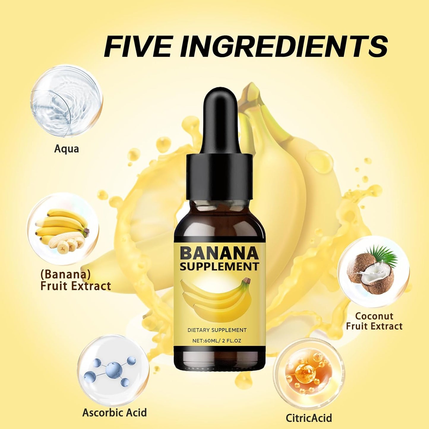 Organic Banana Extract Liquid for Men and Women - Pack of 5
