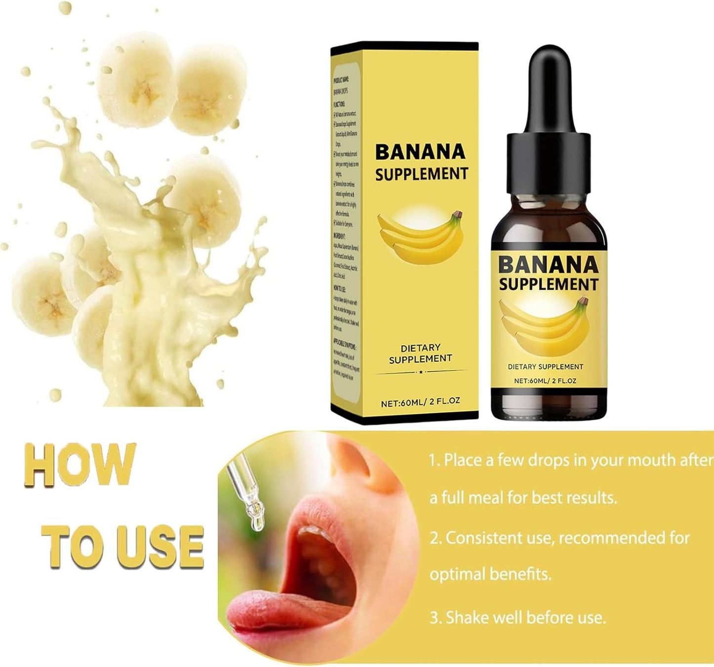 Organic Banana Extract Liquid for Men and Women - Pack of 5